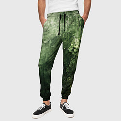 Брюки на резинке мужские Зеленый камуфляж с эффектом старины, цвет: 3D-принт — фото 2
