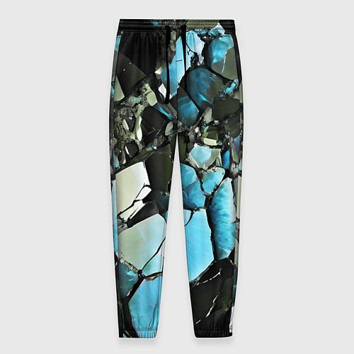 Мужские брюки Чёрно-синий камень / 3D-принт – фото 1