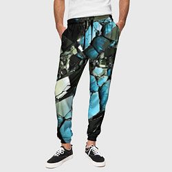 Брюки на резинке мужские Чёрно-синий камень, цвет: 3D-принт — фото 2