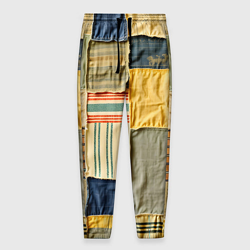 Мужские брюки Пэчворк в желтых оттенках / 3D-принт – фото 1