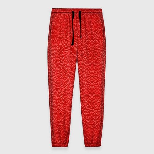 Мужские брюки Красная кожаная текстура / 3D-принт – фото 1
