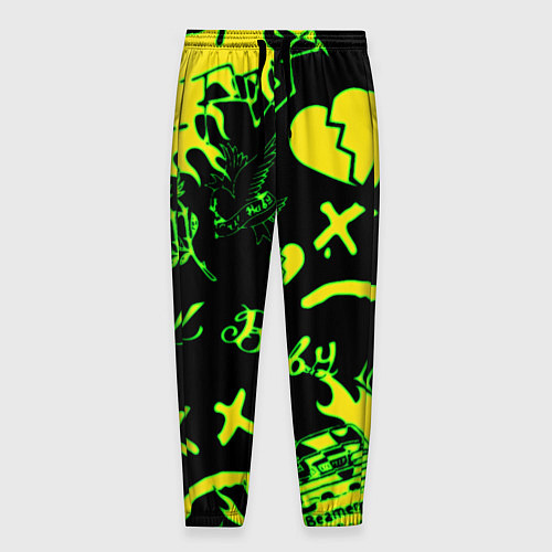 Мужские брюки Lil Peep кислотные автографы / 3D-принт – фото 1