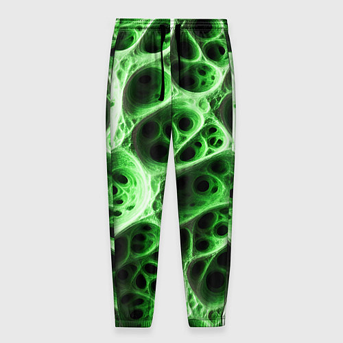 Мужские брюки Зелёная пористая структура / 3D-принт – фото 1