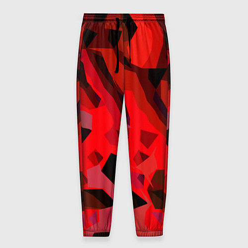 Мужские брюки Чёрно-красная пористая абстракция / 3D-принт – фото 1