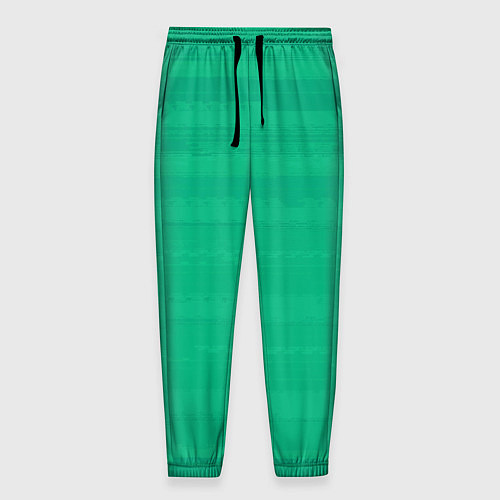 Мужские брюки Изумрудный зелёный однотонный с полосами / 3D-принт – фото 1