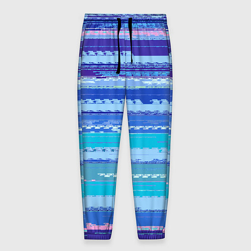 Мужские брюки Морской сине-голубой абстрактные полосы / 3D-принт – фото 1
