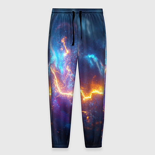 Мужские брюки Космическая молния текстура / 3D-принт – фото 1