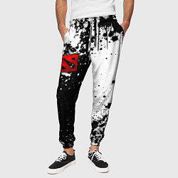 Брюки на резинке мужские Дота 2 - белые брызги, цвет: 3D-принт — фото 2