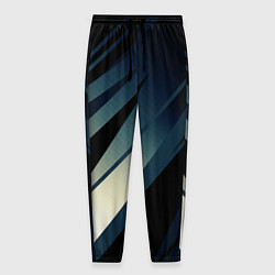 Мужские брюки Чёрно-синий абстрактный с полосами