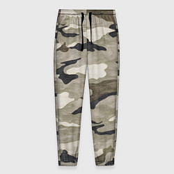 Брюки на резинке мужские Песочный камуфляж, цвет: 3D-принт