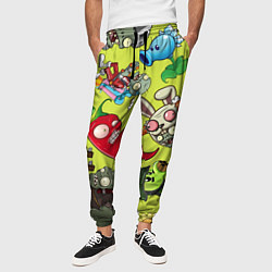 Брюки на резинке мужские Растения против зомби с героями, цвет: 3D-принт — фото 2