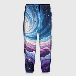 Брюки на резинке мужские Космическая волна, цвет: 3D-принт