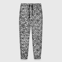 Брюки на резинке мужские Чёрно-белый текстурный, цвет: 3D-принт