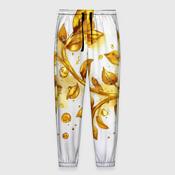 Мужские брюки Золотые листья на белом