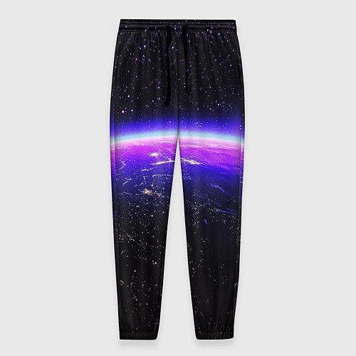 Мужские брюки Планета и неоновое свечение / 3D-принт – фото 1