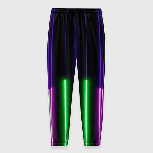 Мужские брюки Color Purple green pink / 3D-принт – фото 1