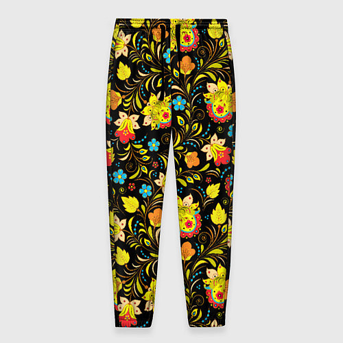 Мужские брюки Хохлома цветы / 3D-принт – фото 1