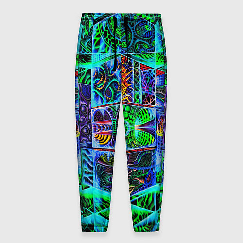 Мужские брюки Психоделика узор кислотный / 3D-принт – фото 1