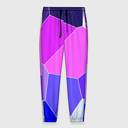 Брюки на резинке мужские Сине-розовый крупные фрагменты, цвет: 3D-принт
