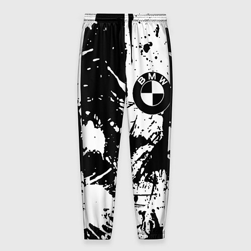 Мужские брюки BMW черно белые краски / 3D-принт – фото 1
