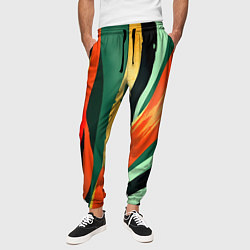 Брюки на резинке мужские Тропическая жаркая абстракция, цвет: 3D-принт — фото 2
