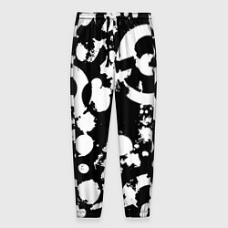 Брюки на резинке мужские Модная чб абстракция - нейроарт, цвет: 3D-принт