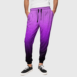 Брюки на резинке мужские Магический градиент крошка чёрно-фиолетовый, цвет: 3D-принт — фото 2