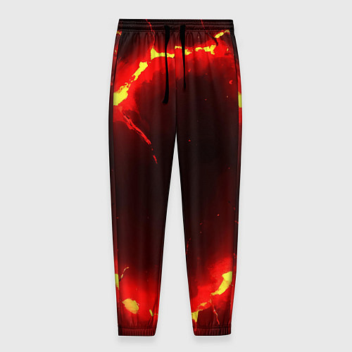 Мужские брюки Красный круг из огня текстура / 3D-принт – фото 1