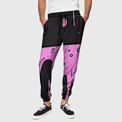 Брюки на резинке мужские Стекающая краска текстура, цвет: 3D-принт — фото 2