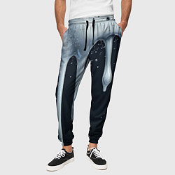 Брюки на резинке мужские Белая объемная слизь текстура, цвет: 3D-принт — фото 2