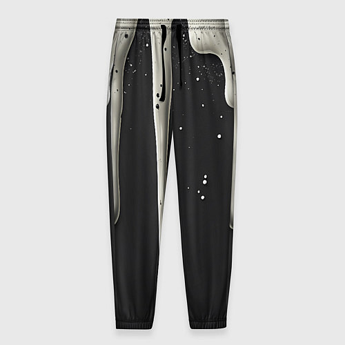 Мужские брюки Белая слизь текстура / 3D-принт – фото 1