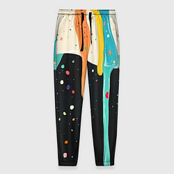 Брюки на резинке мужские Разноцветные капли текстура, цвет: 3D-принт