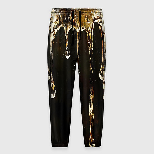 Мужские брюки Мед на коричневой текстуре / 3D-принт – фото 1