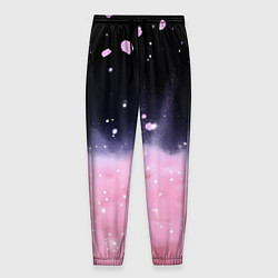 Брюки на резинке мужские Розовая текстура с лепестками, цвет: 3D-принт