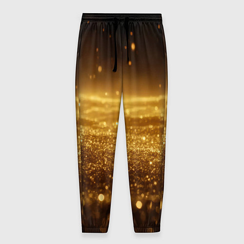 Мужские брюки Золотая пыль на черном / 3D-принт – фото 1