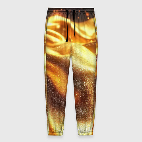 Мужские брюки Золотая текстура волнистая / 3D-принт – фото 1