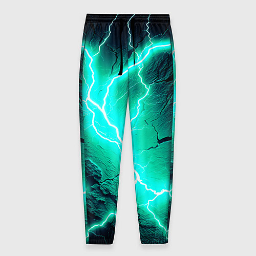 Мужские брюки Color light blue black / 3D-принт – фото 1