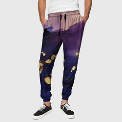 Брюки на резинке мужские Золотая краска на текстуре, цвет: 3D-принт — фото 2