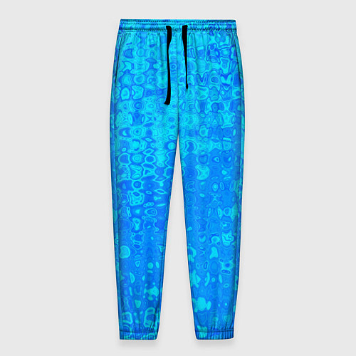 Мужские брюки Голубой неоновый абстрактная текстура / 3D-принт – фото 1