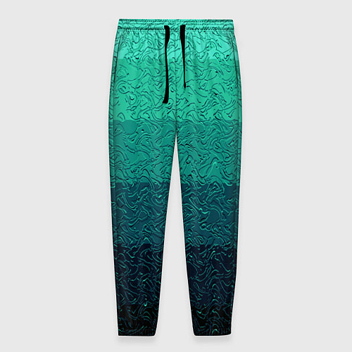 Мужские брюки Бирюзовый градиент полосами / 3D-принт – фото 1