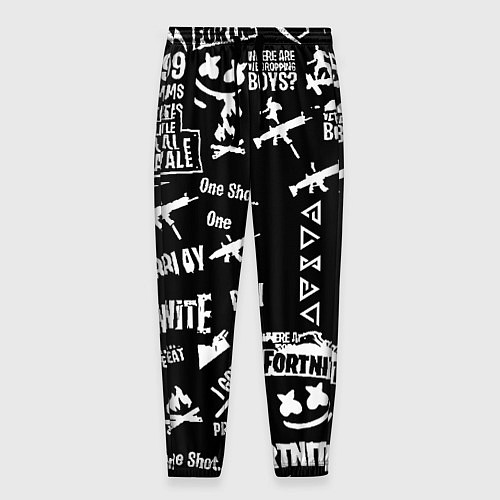 Мужские брюки Черно белые логотипы игр / 3D-принт – фото 1
