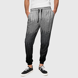 Брюки на резинке мужские Градиент полосами тёмно-серый графитовый, цвет: 3D-принт — фото 2