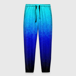 Брюки на резинке мужские Градиент мозаика из голубого в чёрный, цвет: 3D-принт