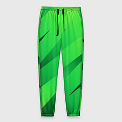 Брюки на резинке мужские Сочный зелёный абстрактные полосы, цвет: 3D-принт
