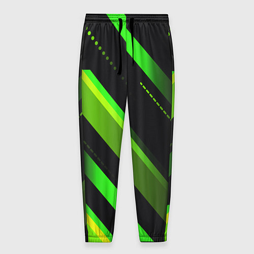 Мужские брюки Color black green / 3D-принт – фото 1