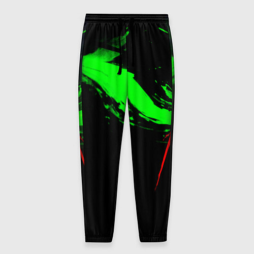 Мужские брюки Color black green red / 3D-принт – фото 1