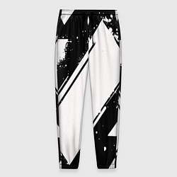 Брюки на резинке мужские Color black white, цвет: 3D-принт