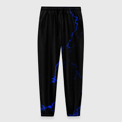 Брюки на резинке мужские Color black blue, цвет: 3D-принт