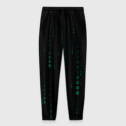 Брюки на резинке мужские Color black turquoise, цвет: 3D-принт