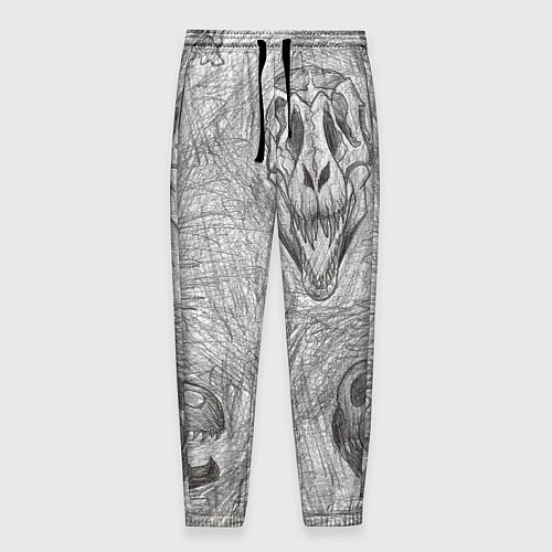 Мужские брюки Черепа динозавров - эскиз / 3D-принт – фото 1